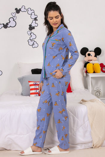 Buy Zivame X Disney Pluto Knit Cotton Pyjama Set - Lavender N Print at Rs.1795  online