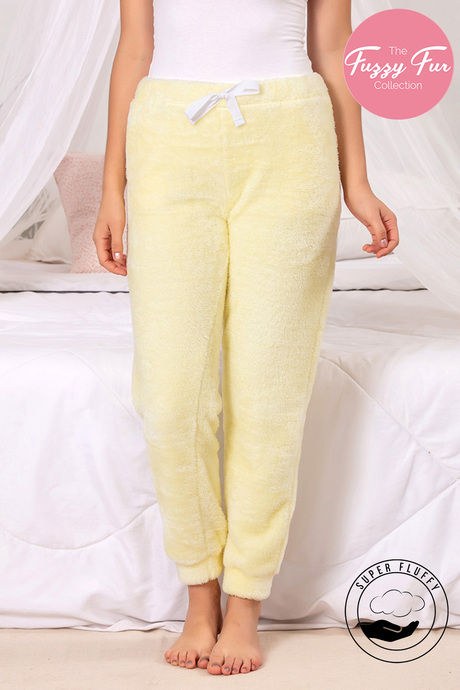 Zivame Mile Fashion Knit Poly Loungewear Bottom Yellow