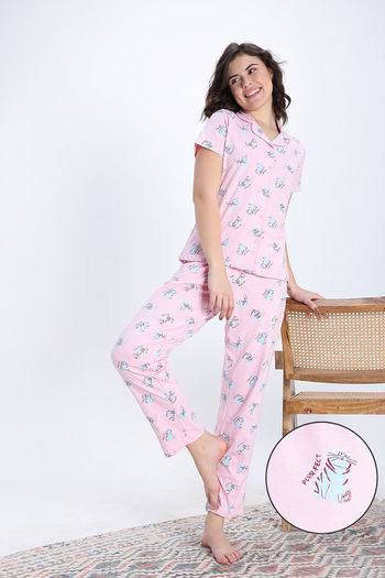 Buy Zivame Knit Cotton Pyjama Set - Fairy Tale