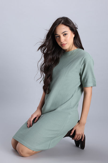 Buy Zivame 2 Mile Fashion Knit Cotton Loungewear Dress - Iceberg Green at  Rs.349 online | Nightwear online