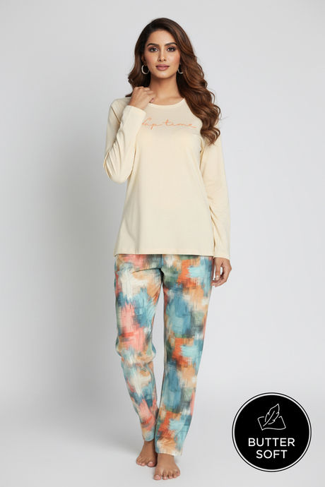 Zivame Buttersoft Knit Poly Pyjama Set - Ethereal Green