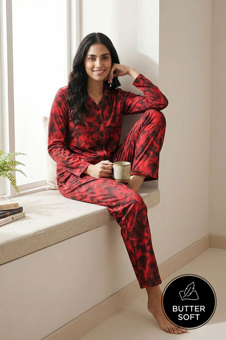 Zivame Buttersoft Knit Poly Pyjama Set - Tap Shoe