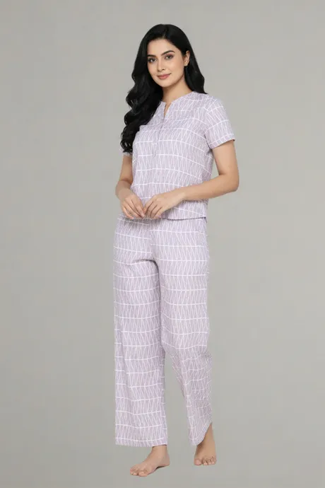 Zivame Woven Pyjama Set - Chalk Pink