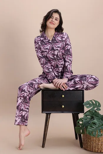 Buy Zivame Buttersoft Knit Poly Pyjama Set - Fig