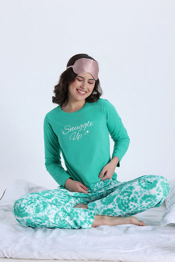 Buy Zivame Knit Poly Pyjama Set - Blarney