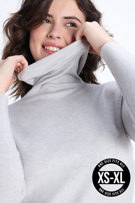 Zivame Retro Peek Full Sleeve Sweater - Navy