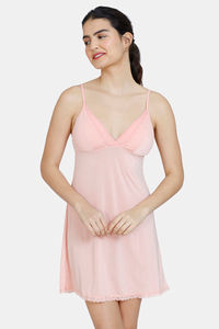 Buy Zivame Four-Way Stretch Baby Doll With Thong - Peach Pearl