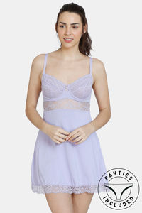 Buy Zivame Beautiful Basic Knit Poly Babydoll - Lavender
