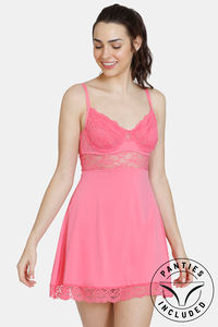 Buy Zivame Beautiful Basic Knit Poly Babydoll - Pink Lemonade