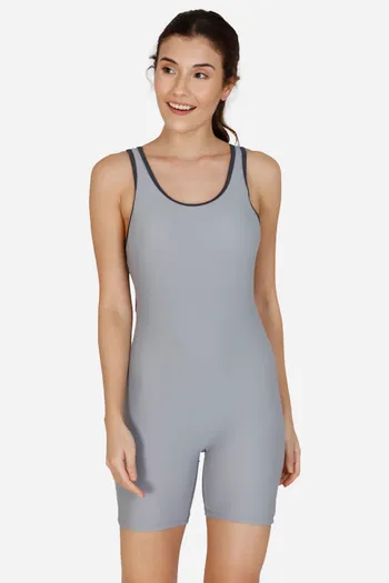 Buy Zivame Quick Dry Swimsuit With Removable Padding - Steel Grey