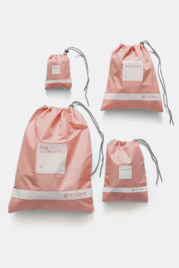 Buy Zivame Travel Pouch (Pack Of 4) - Coral Pink