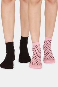 Buy Zivame Ankle Socks (Pack of 2) - Evening Sand Black