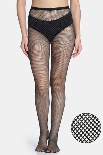 Buy Zivame Fishnet Pantyhose - Silver