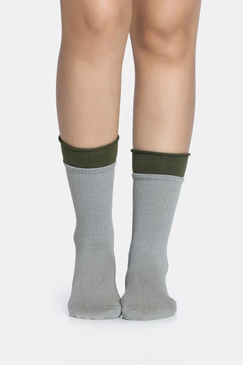 Buy Zivame Calf Length Socks - Green