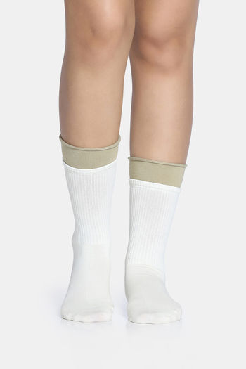 Buy Zivame Calf Length Socks - White