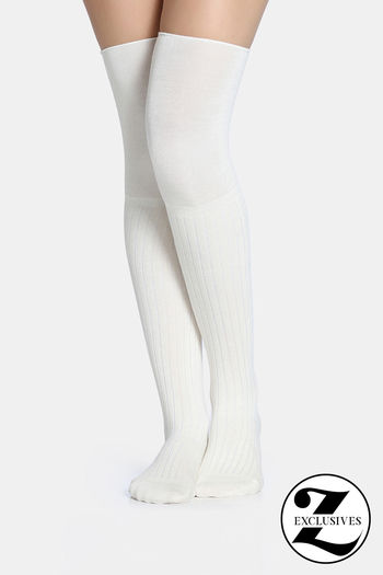 Buy Zivame Full Length Socks - White