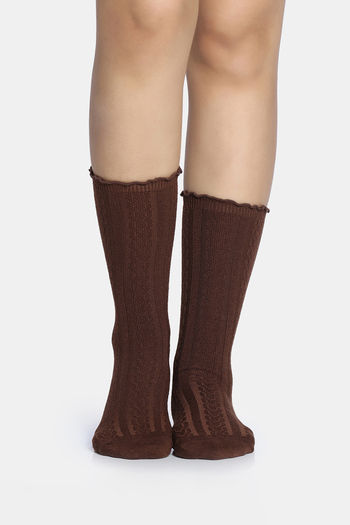 Buy Zivame Calf Length Socks - Brown