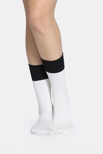 Buy Zivame Calf Length Socks - White