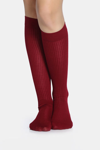 Buy Zivame Full Length Socks - Maroon