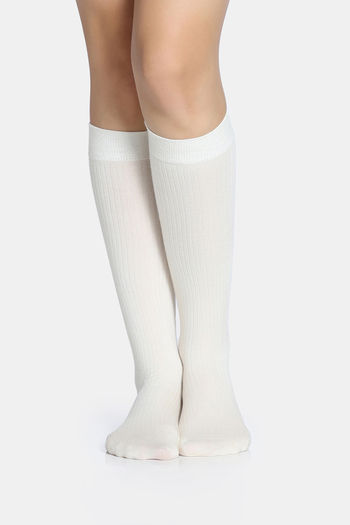 Buy Zivame Full Length Socks - White