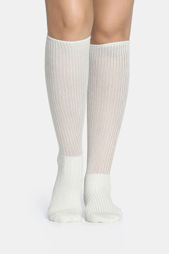 Buy Zivame Full Length Socks - White