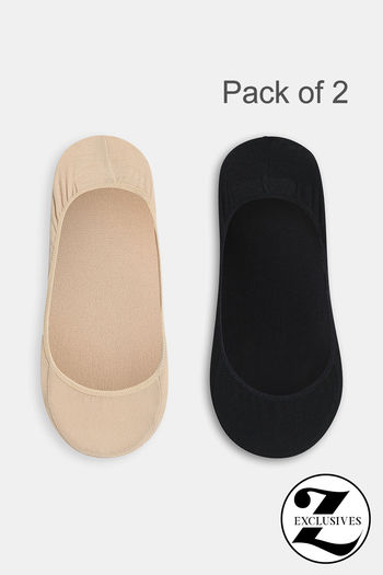 Zivame Low Cut Shoe Liner (Pack of 2) - Multicolor