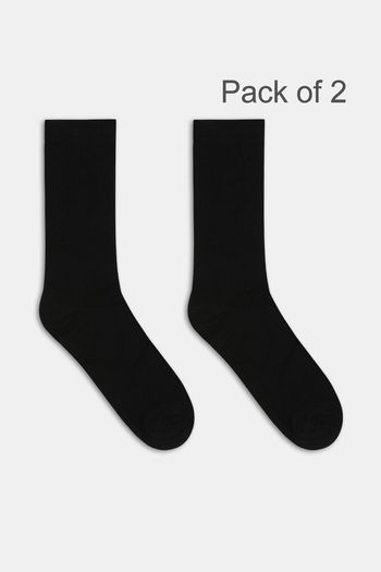 Buy Zivame Calf Length Socks (Pack of 2) - Black
