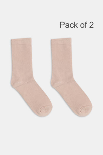 Buy Zivame Calf Length Socks (Pack of 2) - Skin