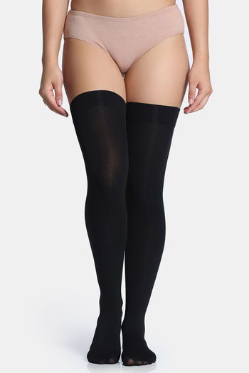 Buy Zivame Opaque Thigh Stockings - Black