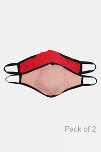 Buy Zivame 3 Layer seamless Cloth Face Mask with Inbuilt Filter Pack of 2 - Red Skin