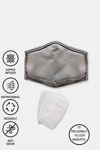 Buy Zivame Premium Reusable Mask With 10 Replaceable Filters Insert With Headband - Silver Grey