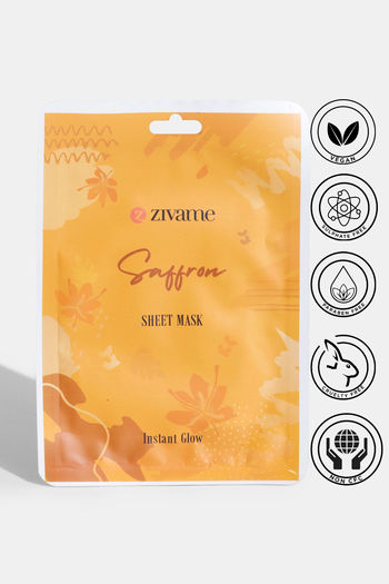 Buy Zivame Instant Glow Saffron Face Sheet Mask