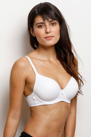 Buy Zivame Padded Wired 3/4th Coverage T-Shirt Bra - White at Rs.579 online
