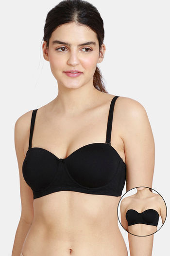 Buy Zivame Padded Wired 3/4Th Coverage Multiway Bra - Black