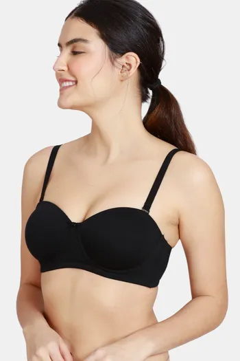 Buy Zivame Padded Wired 3/4th Coverage Strapless Bra - Black at Rs.550  online