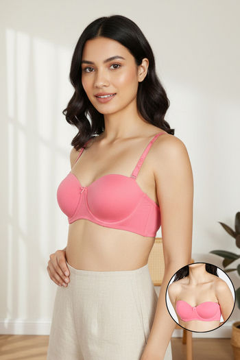 Buy Zivame Padded Wired 3/4Th Coverage Multiway Bra - Coral