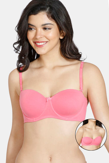 Buy Zivame Padded Wired 3/4Th Coverage Multiway Bra - Coral2