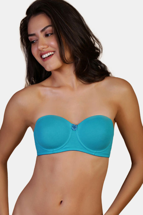 Buy Zivame Padded Wired 3/4th Coverage Strapless Bra - Green at Rs