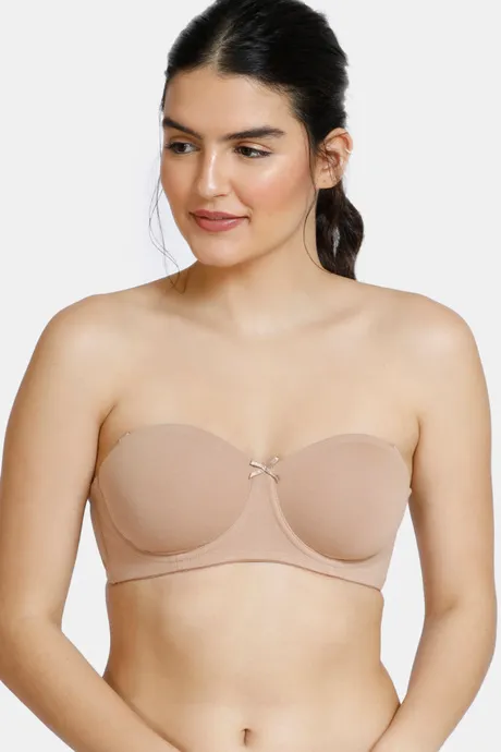 Buy Zivame Modern Grounds Padded Wired 3/4th Coverage Strapless Bra -  Lipstick Red at Rs.495 online