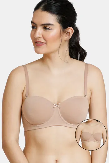Buy Zivame Padded Wired 3/4Th Coverage Multiway Bra - Skin