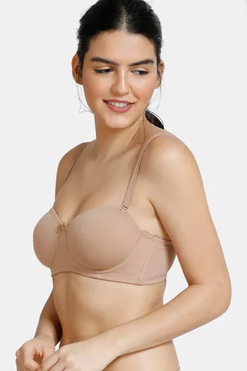 Buy Zivame Abstract Colourplay Mesh Padded Wired 3/4th Coverage Strapless  Bra - Barbados Cherry at Rs.450 online