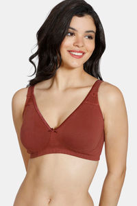 Buy Zivame Basics Double Layered Non Wired 3/4th Coverage Bra - Brown