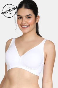 Buy Zivame Basics Double Layered Non Wired 3/4th Coverage Bra-Snow White
