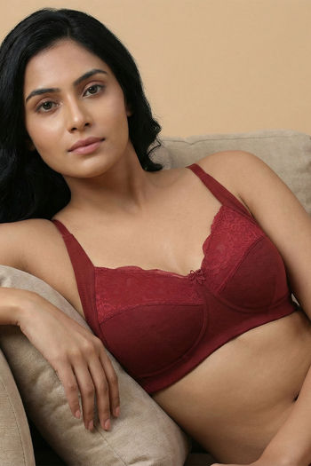 Zivame Double Layered Non Wired 3/4Th Coverage T-Shirt Bra - Red Dahlia