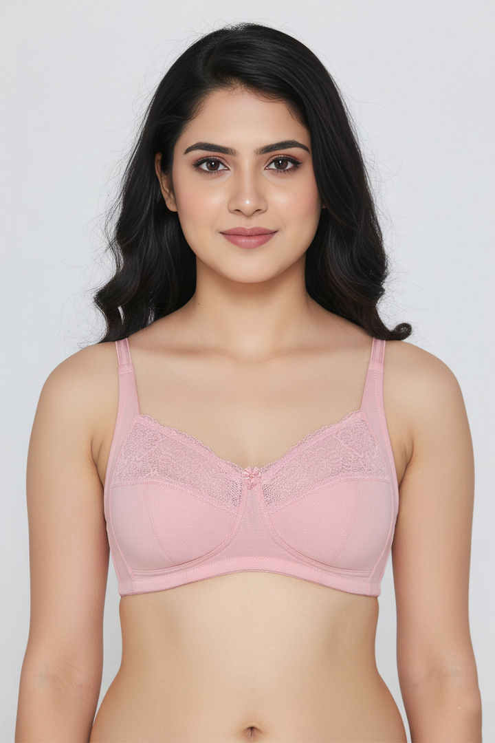 Zivame Double Layered Non Wired 3/4Th Coverage T-Shirt Bra - Silver Pink