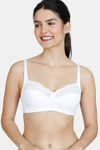 Buy Zivame Basics Double Layered Non Wired 3/4th Coverage T-Shirt Bra -  Snow White at Rs.412 online
