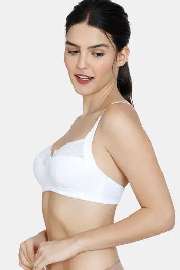 Buy Zivame Basics Double Layered Non Wired 3/4th Coverage T-Shirt Bra -  Snow White at Rs.412 online