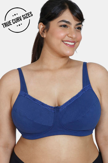 Buy Zivame Basics Single Layered With Laminated Cups Non Wired 3/4th Coverage Bra-Blue Depths