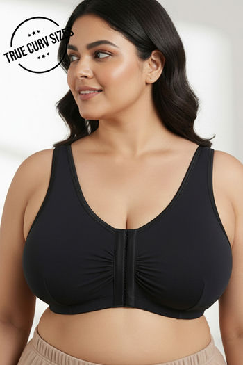 Buy Zivame True Curv Double Layered Non Wired 3/4Th Coverage Super Support Bra - Anthracite
