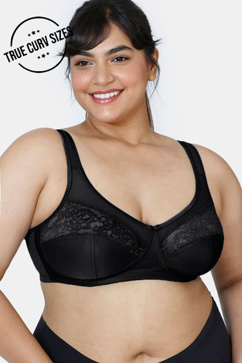 Zivame True Curv Single Layered Non Wired 3/4th Coverage Super Support Bra  - Navy Peony